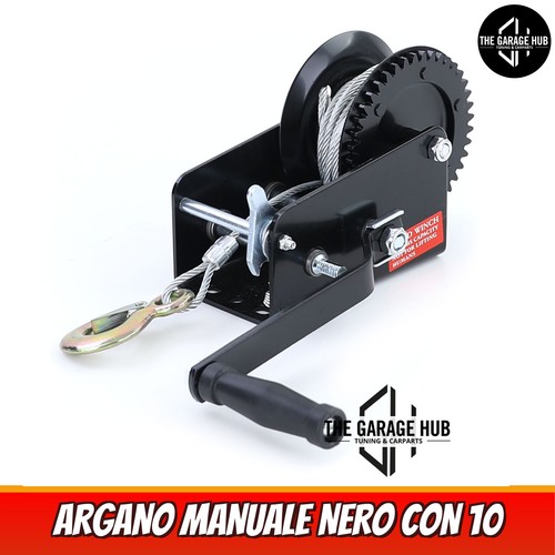 Argano manuale nero con - nero, 10